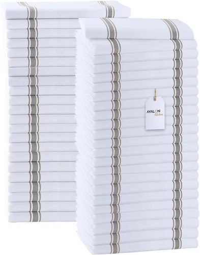 Vista 16 de Paquete de 30 paños de cocina de 100 % algodón con rayas azules, paños de cocina de 15 x 25 pulgadas, paños de cocina para lavar platos, trapos