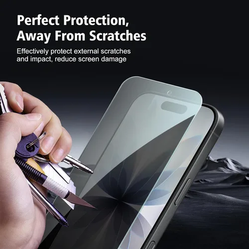 Vista 7 de Paquete de 2+2 protectores de pantalla de privacidad para iPhone 17 con protector de lente de cámara, película de protección de vidrio templado