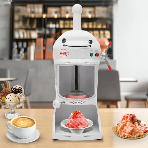 Vista 8 de Máquina de hielo afeitado,Máquina de afeitar eléctrica comercial de hielo de 110 V 350 W, máquina de hacer cono de nieve para uso comercial