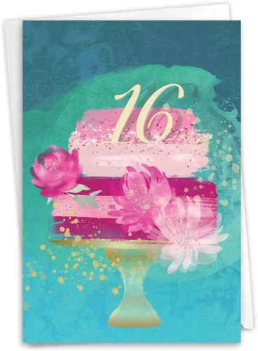 Vista 9 de NobleWorks - Divertida tarjeta de felicitación de cumpleaños de 16 años con sobre de 5 x 7 pulgadas (1 tarjeta) (no 3D, purpurina o brillante)