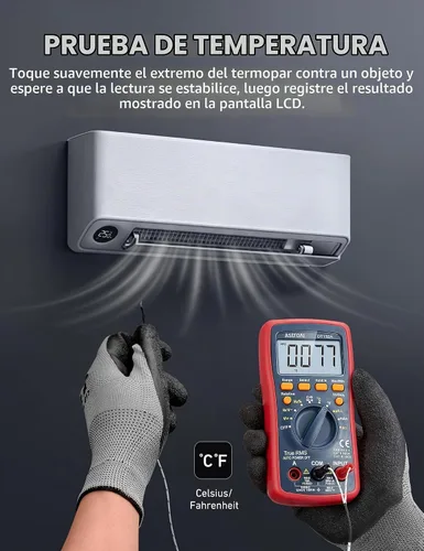 Vista 5 de AstroAI Multímetro digital, TRMS 4000 cuenta voltios medidor (rango manual y automático); mide el probador de voltaje, corriente, resistencia