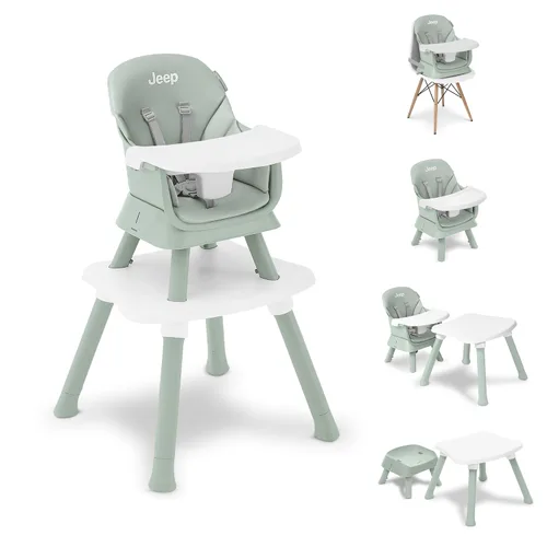 Vista 8 de Jeep Milestone 6-in-1 Convertible High Chair by Delta Children, Black