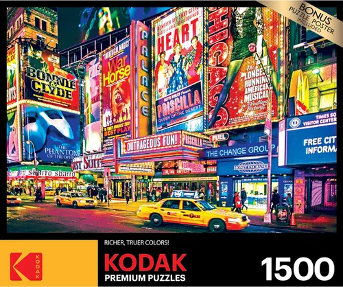 Vista 3 de RoseArt - Kodak Premium - Broadway, NYC - Rompecabezas de 1500 piezas para adultos