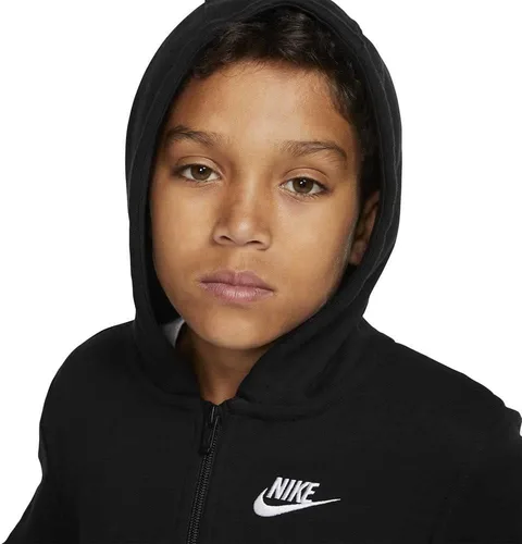 Vista 6 de Sudadera Nike NSW Club con capucha para niño, con cremallera, Negro, XL