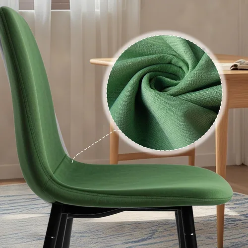 Vista 6 de CangLong Sillas modernas de terciopelo con patas de metal para sala, dormitorio, restaurante, comedor, juego de 4, verde oscuro