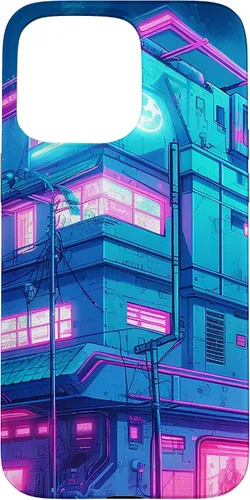 Vista 28 de Funda Vaporwave para iPhone 16 Cyberpunk House
