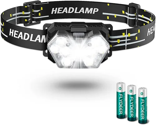 Vista 9 de Linterna frontal ultra brillante de 9 LED de 2000 lúmenes, linterna recargable USB C, 10 modos, lámpara de cabeza con sensor de movimiento