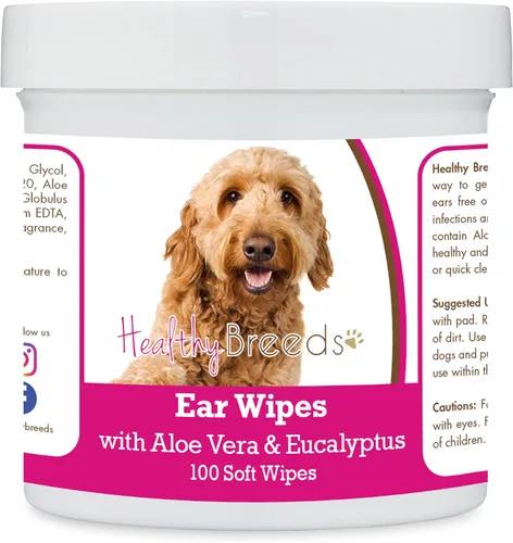 Vista 67 de Healthy Breeds Affenpinscher Toallitas de limpieza de oídos con aloe y eucalipto para perros, 100