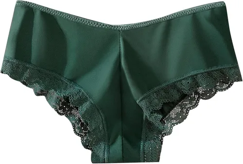 Vista 4 de MASKE Bragas sexys para mujer, traviesas para sexojuego, encaje bordado transparente, ropa interior con corte cruzado y corte francés