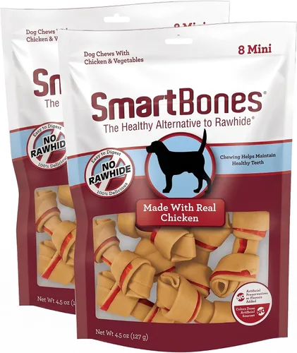 Vista 6 de SmartBones Mini masticables con carne de res real, 24 unidades, masticables sin piel cruda para perros