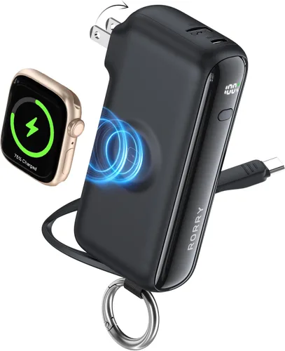 Vista 13 de RORRY Flow Cargador portátil 10000mAh 40W Enchufe de pared Banco de energía Rosa