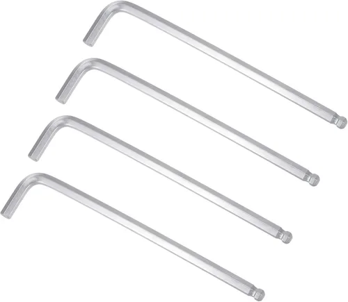 Vista 9 de uxcell Llave hexagonal de extremo de bola de 1/4", herramienta de reparación CR-V de brazo largo en forma de L, SAE 4 piezas