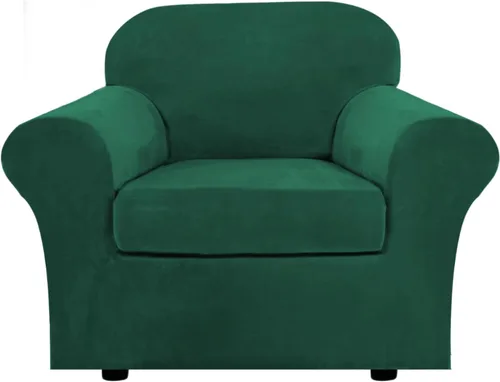 Vista 30 de H.VERSAILTEX - Funda elástica para sofá de 2 piezas, funda protectora de terciopelo, suave, con parte inferior elástica, con un ancho de hasta 49