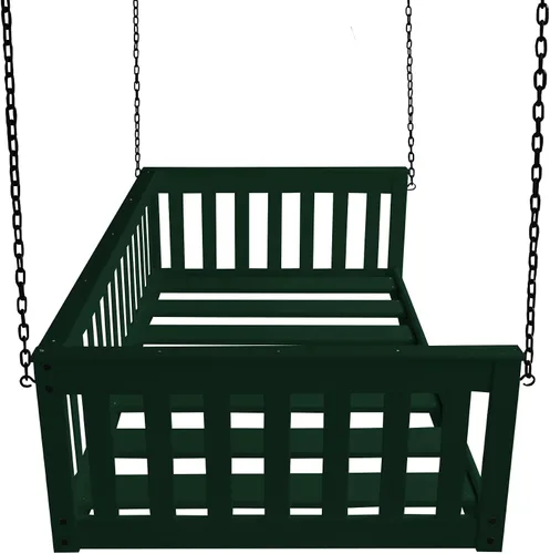 Vista 8 de Amish-Made - Cama de columpio de madera negra con cadenas Negro (Black Paint)