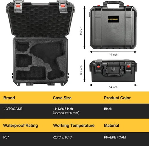 Vista 6 de Estuche para llave de impacto y dinamométrico Dewalt - Caja de herramientas dura impermeable Design for Dewalt Set, Power Tool Combo Kit Bag for