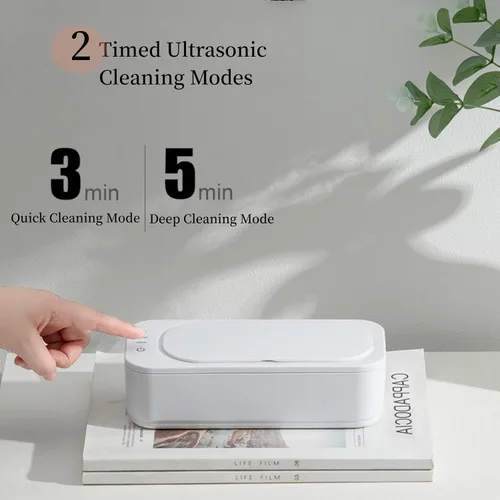 Vista 8 de Limpiador ultrasónico de joyas – 47 kHz 11.8 fl oz máquina de limpieza ultrasónica con 2 temporizadores digitales, máquina de limpieza de gafas
