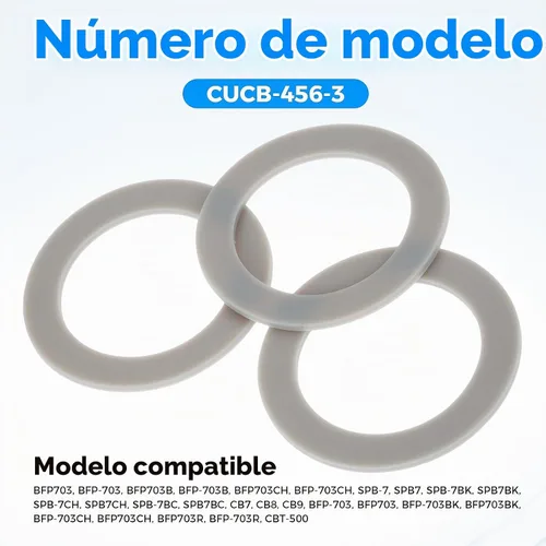 Vista 5 de 3 piezas de junta tórica de sello de goma de repuesto para licuadoras Cuisinart