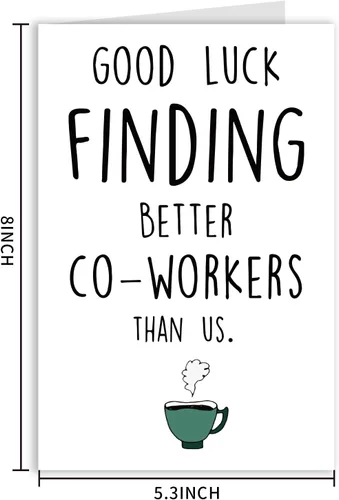 Vista 7 de Divertida tarjeta de despedida de compañero de trabajo para colegas nuevo trabajo, tarjetas de buena suerte Goodbay para compañeros de trabajo