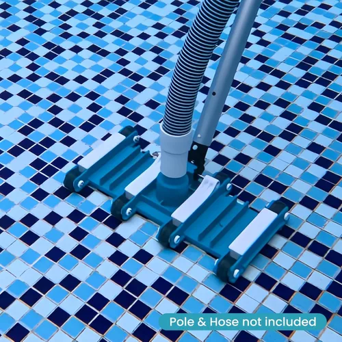 Vista 6 de POOLWHALE Cabezal de aspiradora de piscina flexible de 14" con ruedas, mango de control de dirección giratoria para piscinas enterradas y sobre