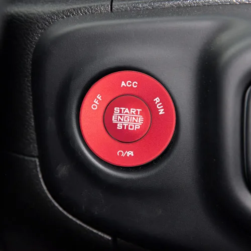 Vista 7 de LECART Accesorios para Interior de Coche Rojo Botón de Arranque y Parada del Motor Adhesivos de Cubierta Compatible con Jeep Wrangler JL JLU