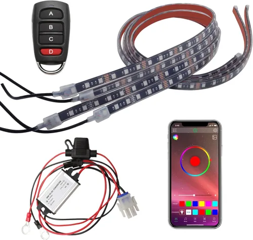 Vista 6 de Roykaw Tira de luz LED para carrito de golf, iluminación de neón para debajo de la carrocería, estándar de millones de colores, LED para EZGO/Club