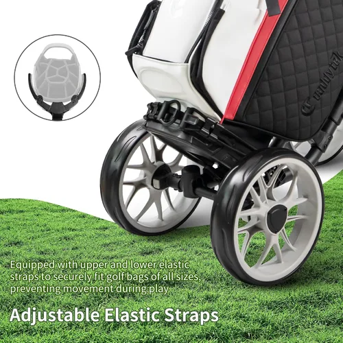 Vista 7 de CaddyTek - Carrito de golf con 4 ruedas, Caddy Cruiser One versión 8 1, plegable con un clic, ligero, carrito de caddie, compacto, fácil de abrir