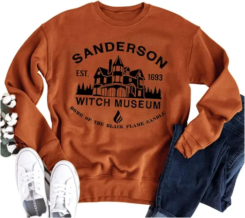 Vista 10 de CHUNTIANRAN Sudadera de Halloween para mujer 1692 Salem Broom Co sudadera ligera de bruja 1692 negro