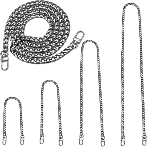 Vista 11 de 4 piezas de diferentes tamaños, cinturón plano de hierro DIY, cinturón de reemplazo para bolso, cinturón de hombro, cinturón de cadena