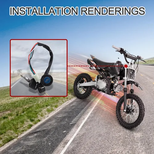 Vista 6 de GOOFIT Interruptor de llave de encendido de 4 cables de repuesto para 50cc 70cc 90cc 110cc 150cc 250cc Suzuki Go Kart ATV Quad Scooter Dirt Bike