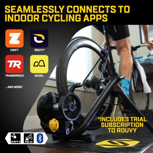 Vista 12 de Saris M2 Smart - Entrenador de bicicleta de resistencia electromagnética para interiores, compatible con la aplicación Zwift