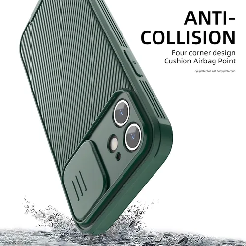 Vista 4 de Funda Magsafe para iPhone 12, funda protectora de cámara para iPhone 12 [compatible con cargador Magsafe] con cubierta deslizante para lente, funda