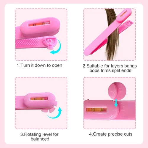 Vista 6 de Kit de corte de cabello para cortar cabello en casa, tijeras de cabello, recortadora de puntas abiertas, clips de flequillo, herramientas