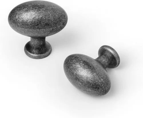 Vista 30 de Goo-Ki 1.2 Pulgadas (36MM) Manijas de Gabinete Ovaladas de Latón Antiguo, Aleación de Zinc para Cajones de Vestidor Armario, 6 Empaquetadas
