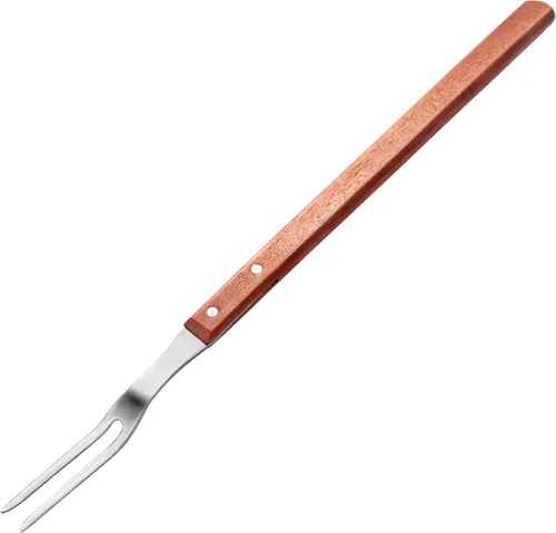 Vista 10 de New Star Foodservice Tenedor para barbacoa de grado comercial, mango de madera (13 pulgadas)