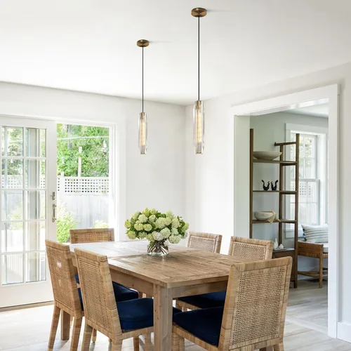 Vista 6 de KCO Iluminación moderna de cristal colgante de luces colgante de isla de cocina de oro lámpara colgante de vidrio de burbuja lámpara colgante