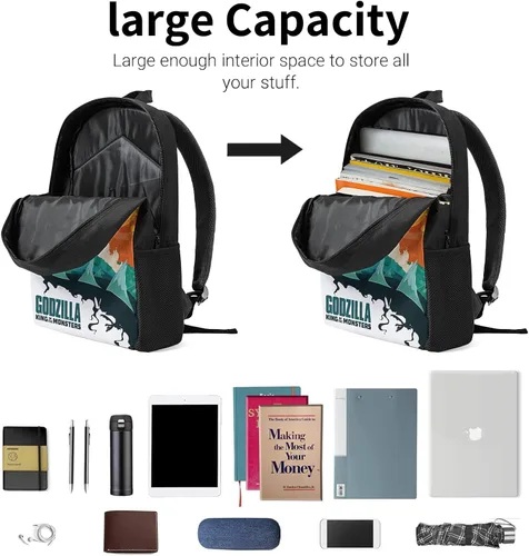 Vista 4 de Mochilas de impresión 3D bolsa de hombro de moda mochila de viaje de ocio bolsas de 17 pulgadas Blancuzco 17inch
