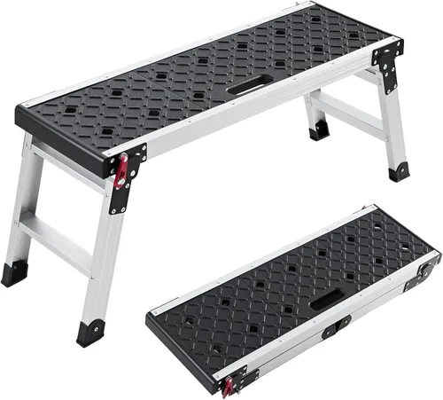 Vista 10 de VEVOR Plataforma de Trabajo Plegable, Escalera Taburete de Paneles de Yeso de Aluminio de 40x12x20 Pulgadas, Capacidad de Carga de 660 lbs Banco