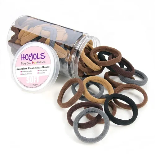 Vista 11 de Bandas pequeñas para el cabello sin costuras, liga para coleta que no daña de 4 cm (10 colores muilt)