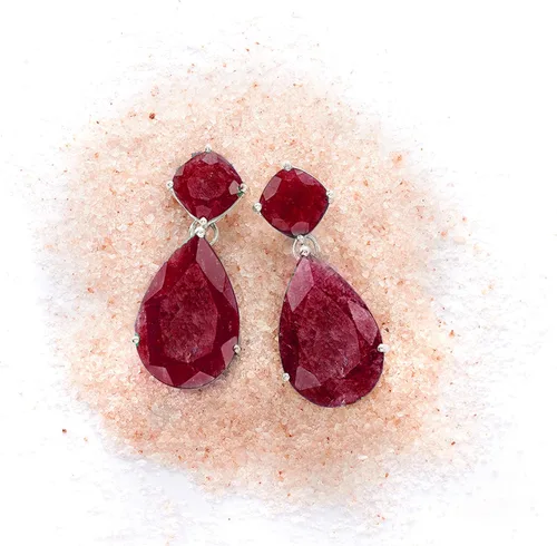 Vista 3 de Ross-Simons Precious Gemstone Drop Earrings in Sterling Silver