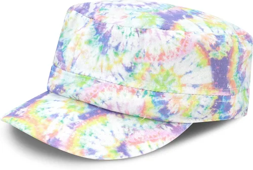 Vista 6 de The Hat Depot Cadet Military Army - Gorra de béisbol de algodón lavado con teñido anudado y algodón lavado básico y desgastado, gorra de algodón
