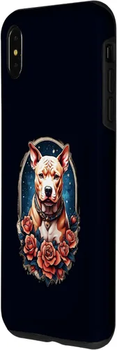 Vista 2 de Funda estilo vintage para iPhone XS Max Pitbull Dog Tattoo Art Vintage Old School