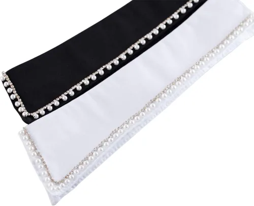 Vista 3 de EleCharm Simplicity - Blusa decorativa desmontable con cuello de muñeca, cuello de punta, solapa falsa para mujer, Algodón, Diamante falso