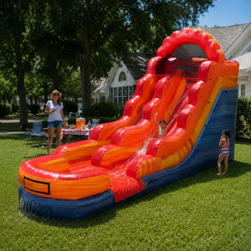 Vista 27 de TentandTable Tobogán acuático inflable para niños y adultos, diversión acuática gigante de grado comercial, incluye soplador de aire eléctrico, 35