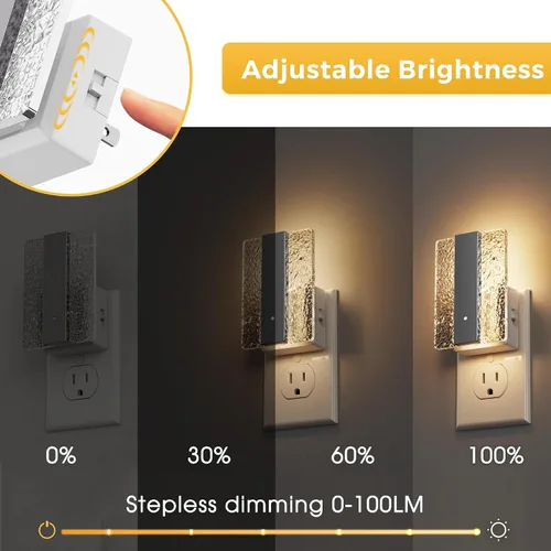 Vista 2 de L LOHAS LED - Luces nocturnas enchufables en la pared, paquete de 2 luces nocturnas con sensor de crepúsculo a amanecer, luces nocturnas LED