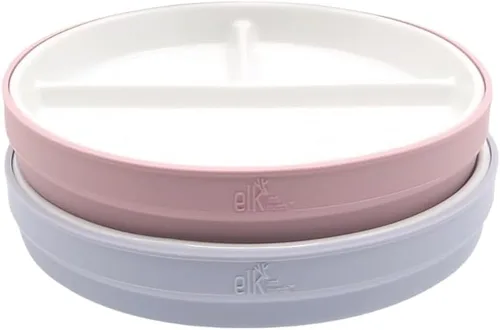 Vista 15 de Elk and Friends platos para niños de porcelana divididos de 6.7" con fundas de silicona Adecuados para bebés/niños/niños pequeños Apto