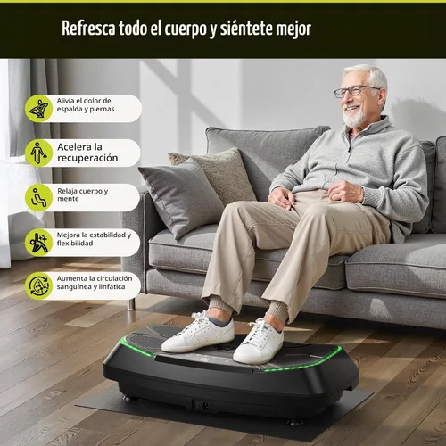 Vista 7 de FLYBIRD Vibration Plate Exercise Machine for Lymphatic Drainage, 120 Levels Full Body Workout, Curved Vibration Plate with Powerful Motor for