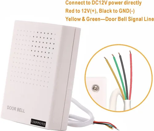 Vista 4 de UHPPOTE Timbre de puerta con cable de 12VDC para sistema de control de acceso de puerta