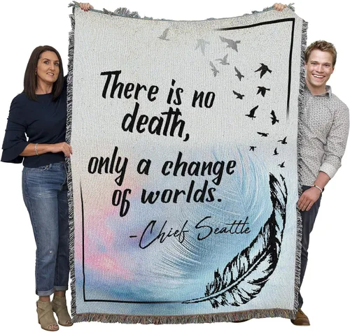 Vista 13 de Pure Country Weavers Manta con texto en inglés "I Am The Gentle Breeze Upon Your Face" con diseño de flores, para regalo de duelo y condolencia