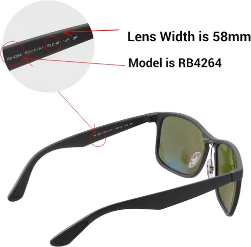 Vista 4 de Walleva Lentes de repuesto para lentes de sol Ray-Ban RB4264 Chromance de 2.283in, múltiples opciones disponibles