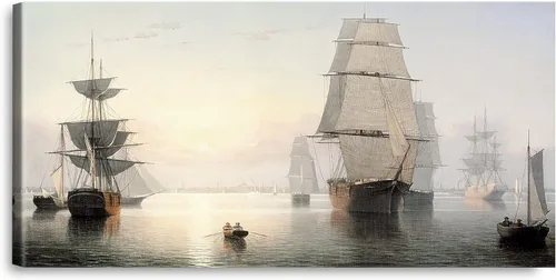 Vista 39 de A&T ARTWORK A Brisk Breeze por Willem van de velde Reproducciones de pintura de velero, impresiones en lienzo giclée para decoración del hogar, 20 x